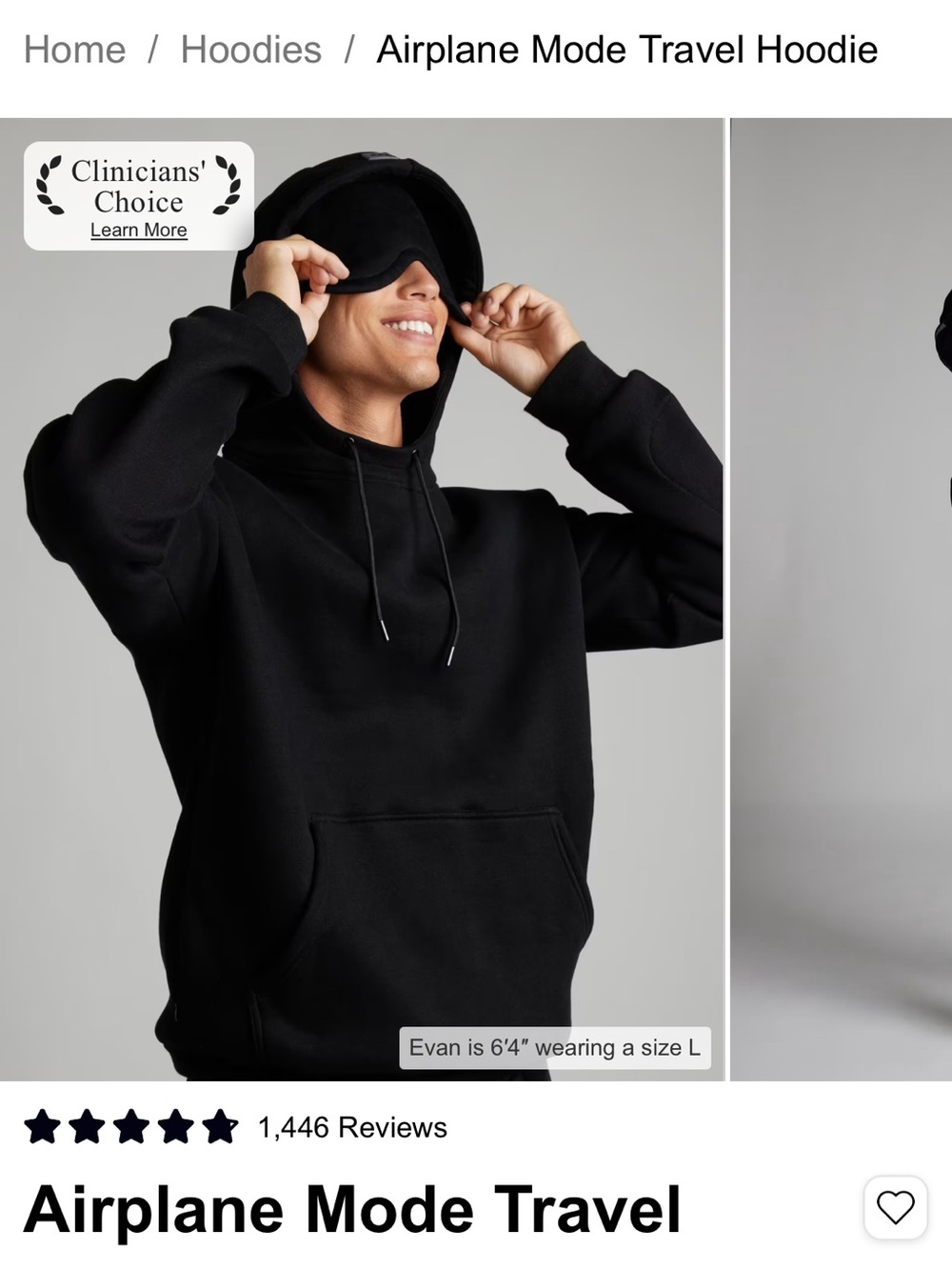 CMFRT Airplane Mode Travel Hoodie - Black